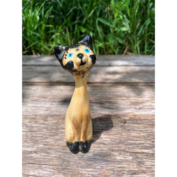 Vintage MCM Small Siamese Cat Figurine Ceramic - Picture 9 of 15